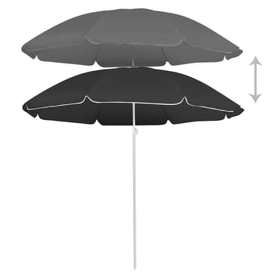 vidaXL - Parasol - met - stalen - paal - 180 - cm - antracietkleurig