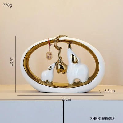 Céramique Artistique Abstrait Maison Éléphant Articles d'Ameublement Classique Maison Bureau Décoration Meuble TV à Vin Cadeau Créatif white