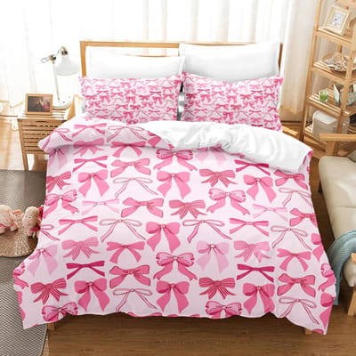 Ensembles de literie à nœud papillon de style populaire Doux et doux pour la peau Draps et housses de couette Confortables et charmants Convient à tous les âges AU Double 180x210cm