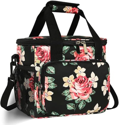 Koeltas - Picknicktas Geïsoleerd - Lunch Boodschappen - Waterdicht Lekvrij - 16L Capaciteit - Bloemenprint