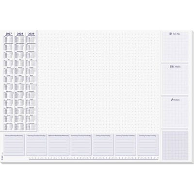 Sigel H7355 Bureau onderlegger 3-jaarskalender, Weekplanner 2027, 2028, 2029 (b x h) 59.5 cm x 41 cm 30 vellen 1 stuk(s) H7355