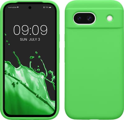 kwmobile telefoonhoesje geschikt voor Google Pixel 8a - Hoesje met siliconen coating - Smartphone case in limoengroen