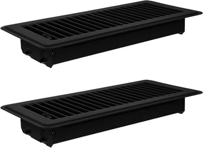 Ventilatieroosters Vloer - Roosterafdekking Vloer - Ventilatie Verbeteren - Beloopbaar Metaal - 29.2 x 13.9 x 3.8 cm - Zwart