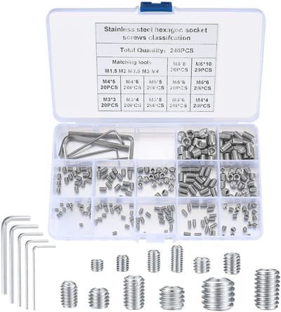 Solidchoice - Set van 240 Verstelbare Schroeven M3/M4/M5/M6/M8