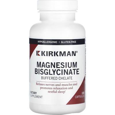 Kirkman Labs, Magnesium Bisglycinate Gebufferd Chelaat, 180 Capsules