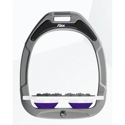 Ultra Grip platte aluminium stijgbeugels/wit/paarse Flex-On Green Composite