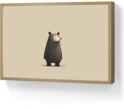 Nachtlampje 60x40 cm - Kinder lamp - Beer - Donkerbruin - Minimalistisch - Tafellamp kinderkamer draadloos - Slaapkamer lampje - Bedlamp kinderen - Kinderlampje - Wandlamp babykamer - Nachtlampjes
