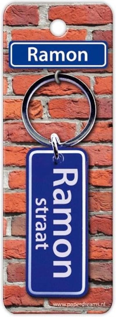Paper Dreams Sleutelhanger Straatnaam Ramon 9 Cm Staal Blauw