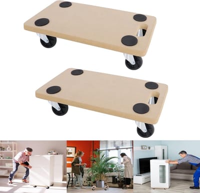 2x Meubelroller Transporter met 360° Zwenkwielen en Rubberen Pads - Max. 200 kg