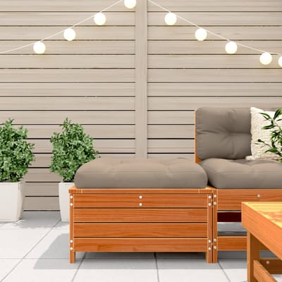 vidaXL - Tuinvoetenbank - 62x63,5x32 - cm - massief - grenenhout - wasbruin