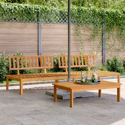 vidaXL - Tuinmiddenbanken - 2 - st - pallet - massief - acaciahout