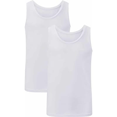 Comfortabel & Zijdezacht Bamboo Basics Singlet Stef (2-pack) - Wit - S