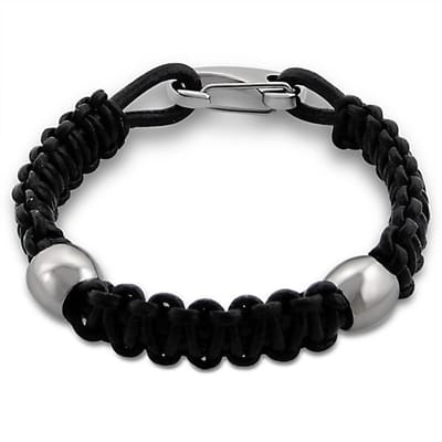 Montebello Armband Airan - 316L Staal PVD - Leer - Bedels - 21cm