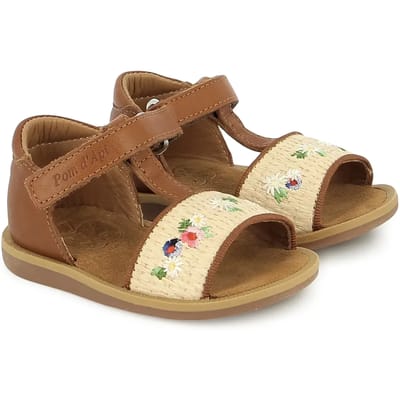 Sandalen voor babymeisjes Pom d'Api Poppy Air Natur