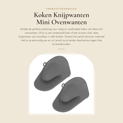 Dailygoods- Ovenwanten Hittebestendig - Mini Ovenwanten 2 Stuks - Siliconen Kookhandschoenen - Anti Brandwonden - Duurzaam - Comfortabel Draagcomfort - Keukenhandschoenen