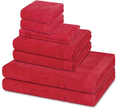Ross Sonstiges 2 X washandjes 2 X gasten- 2 X douche- 2 X handdoek - in set 8 pack Rubin