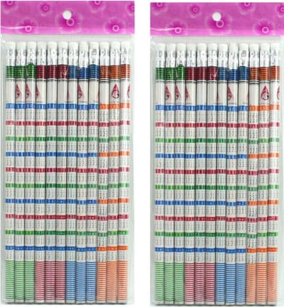 Potlood | Tafels Leren | Reken Potloden | 24 stuks