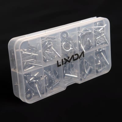 Kit de réparation de pointe de guidage de canne à pêche, 80 pièces, ensemble d'anneaux pour les yeux, cadres en acier inoxydable de différentes tailles avec boîte
