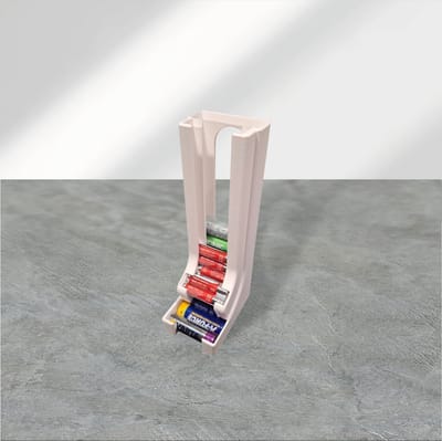 Design Batterijenhouder Wit – 3D Geprint – Geschikt voor AA & AAA Batterijen – Stijlvolle Organizer
