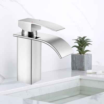 CECIPA Max Wastafelkraan - Watervalkraan - Badkamerkraan - Lavabokraan - RVS - Mengkraan - Watervalontwerp - Voor Moderne Badkamer - Chroom