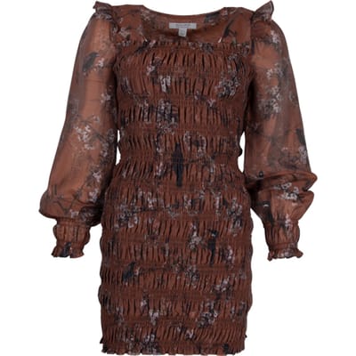 AllSaints Pria Viola Dress Conker Brown Maat: 32 | Mini Jurken Outlet | Dames | Bruin
