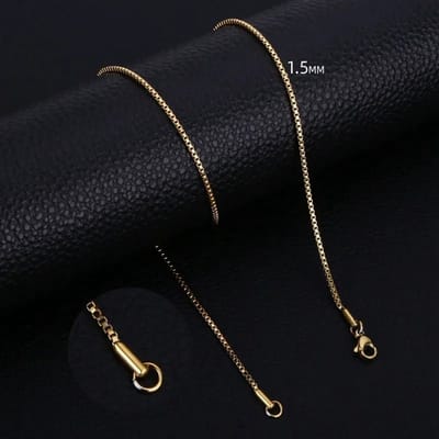 Aramat Jewels | Halskettingen | RVS Venetiaanse Ketting Goudkleur - Elegante Schakelketting | 45cm / 1.5mm |45cm | | Staal | Volwassenen | Verkleurd niet