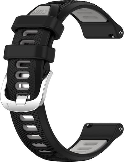 Siliconen bandje - geschikt voor Garmin Vivoactive 4 / Venu 3 / Venu 2 / Forerunner 255 / Forerunner 265 / 570 (47mm) - zwart-grijs