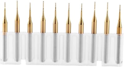 10 Stuks Vingerfrezen Hardmetaal 3.175mm voor PCB, Kunststof en Metaal