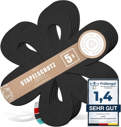 Pannenbeschermers voor keukengerei - 5 stuks Ø 32 cm - vilt in bloemenvorm