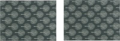 Krumble Placemat - Boom patroon - Set van 2 - Placemats - Borden onderlegger - Tafelbeschermer - Tafelaccessoires - Rechthoek - Katoen - Antraciet met beige - 30 x 40 cm