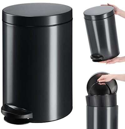 Elegante Pedaalemmer met Schommeldeksel - 14L - Ronde Afvalemmer voor Keuken en Badkamer