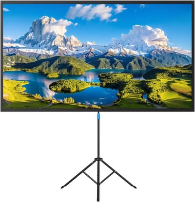 Projectiescherm Statief - Beamerscherm Draagbaar - Thuisbioscoop Creëren - Anti Rimpel Doek - 80 inch - Zwart