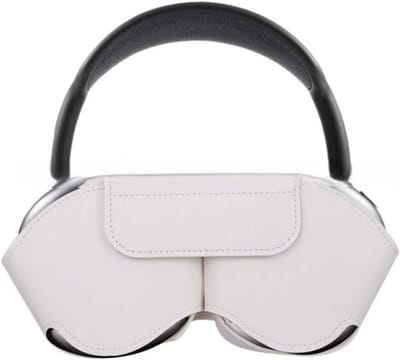 Accessoires voor hoesjes - Hoofdtelefoonhoesje - Leren hoesje - Krasbestendig, stofbestendig, draagbaar reishoesje - Stofbestendige reistas - Opbergtas voor hoofdtelefoon - Compatibel met Apple Airpods Max smart case - Wit