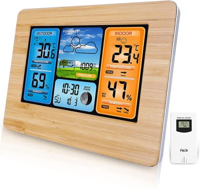 Weerstation Binnen en Buiten - Weerstation Draadloos Binnen Buiten - Weerstation met Buitensensor - Sensor