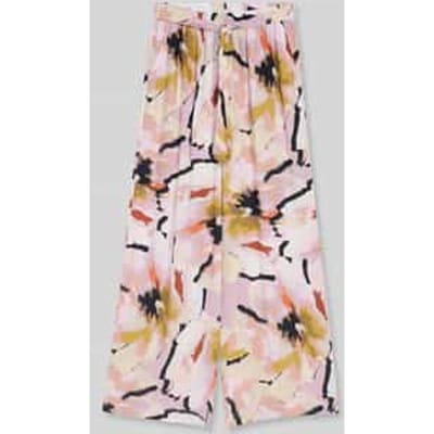 Tom Tailor - Losvallende palazzo broek met patroon - Maat 40/32 - big abstract flower print
