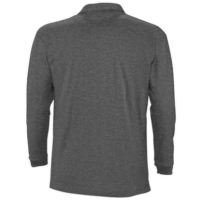 SOLS Heren-Winter II Poloshirt met lange mouwen van Piqué katoen (Houtskool mergel)