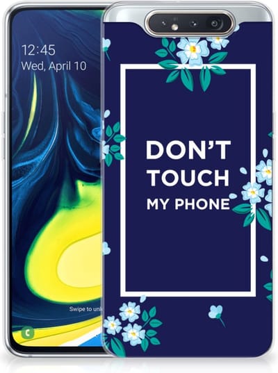 Samsung Galaxy A80 Silicone-hoesje Flowers Blue DTMP