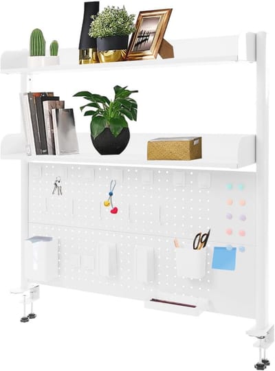 Modulair Bureau Insteekbord Rek voor Kantoor en Thuis - 3 Niveaus Organizer in Wit (100 x 95 cm)