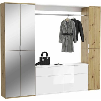 ProjektX garderobe-opstelling eiken decor, spiegel - 212cm x 193cm x 34cm
