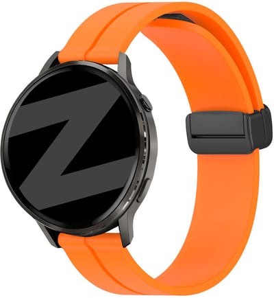 Bandz Siliconen bandje met D-Buckle sluiting geschikt voor Garmin Vivoactive 6 / 5 / 3 / Vivomove / 3 / HR / Style / Luxe / Sport / Trend / Forerunner 645 / 570 / 245 / 170 / 165 / 70 / 55 / Venu / SQ / SQ2 / 2 Plus / Approach S12 / S40 - Oranje