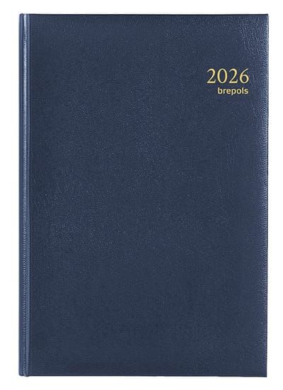 Brepols bureau agenda 2026 - MINISTER [0.218] - LIMA - Bureau agenda - 1 dag op 1 pagina - Dagoverzicht - Blauw - 14.8 x 21 cm
