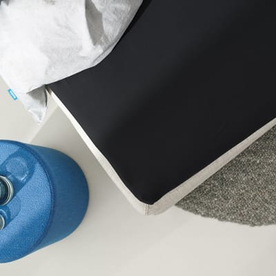 Auping Jersey 235 hoeslaken voor topper - 80/90/100 x 200/210/220 cm - Zwart - Biologisch katoen