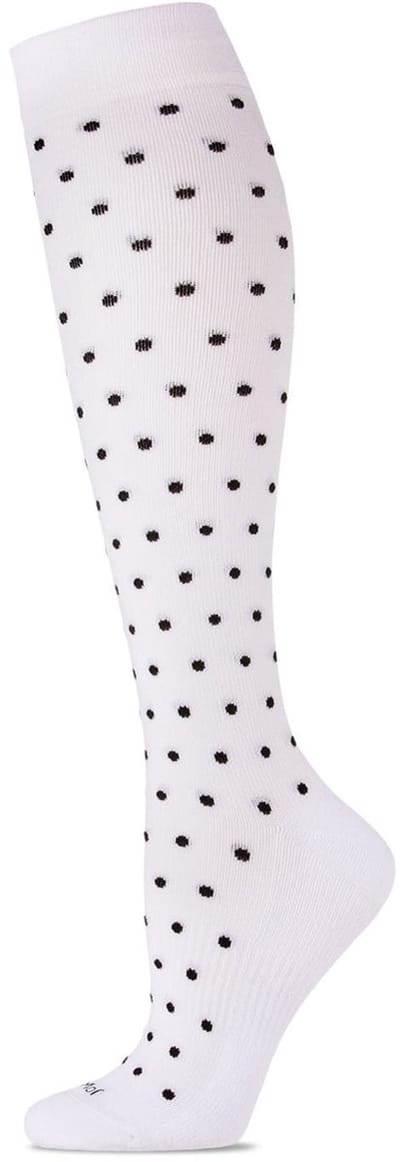 MeMoi Luxe Bamboe Compressiesokken Dames met Stippen Patroon Comfortabele Kniekousen 1 Paar