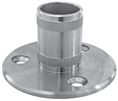 Vloerflens RVS - Paalanker Bodemplaat - Leuningpaal Bevestigen - Roestvrij Staal V4A - 424 mm - Zilver