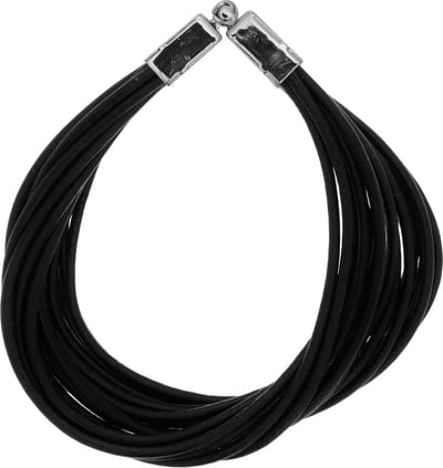 Behave - armband zwart leer - mannelijke stijl - polsomtrek 18 cm