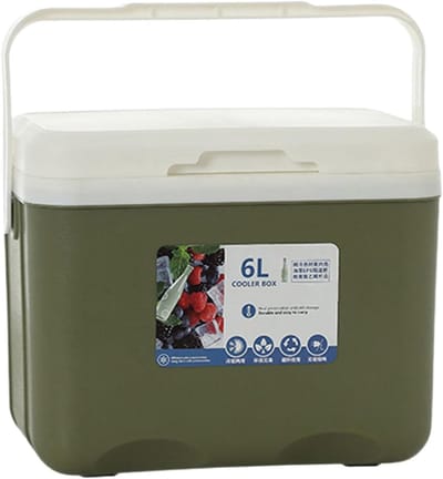 Geïsoleerde Koelbox - Picknick Koeler - Eten en Drinken Koel Houden - Robuuste Constructie - 6 Liter - Groen