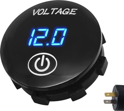 ProRide Universele Voltmeter Inbouw 12-24V DC met Aan/uit Schakelaar - Blauw