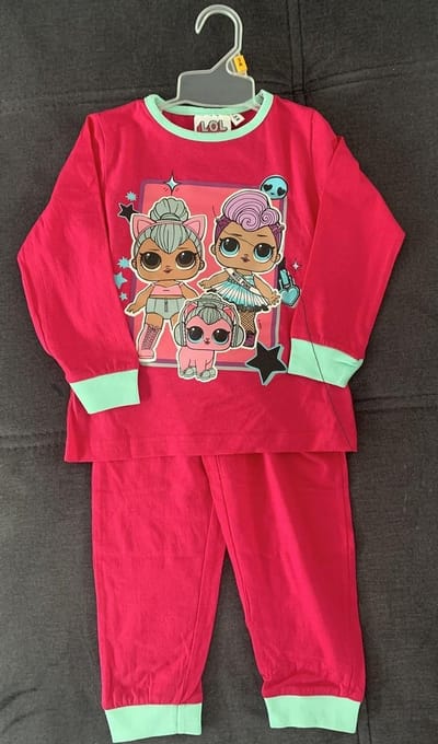 LOL Surprise - Pyjama - 100% Katoen - Meisjespyjama - Donkerroze - Maat 98 - L.O.L. Surprise!
