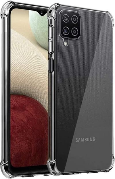 Hoesje geschikt voor Samsung Galaxy A12 - Clear Anti Shock Hybrid Armor Case Siliconen Back Cover Hoes Transparant