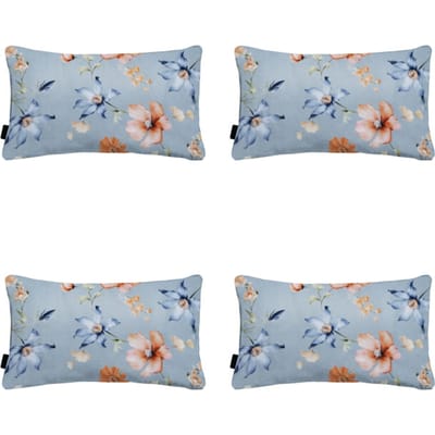 Madison - Sierkussen Florina blue - Ca. 30x50 cm - Set van 4